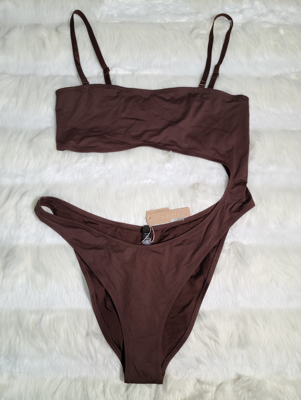 Skims Swim Strapless Monokini Brown Cocoa Women 2x New